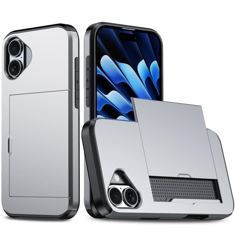 Shockproof Armor Phone Case with Card Slot, For iPhone 18, For iPhone 18 Pro, For iPhone 18 Pro Max, For iPhone 17e / 16e