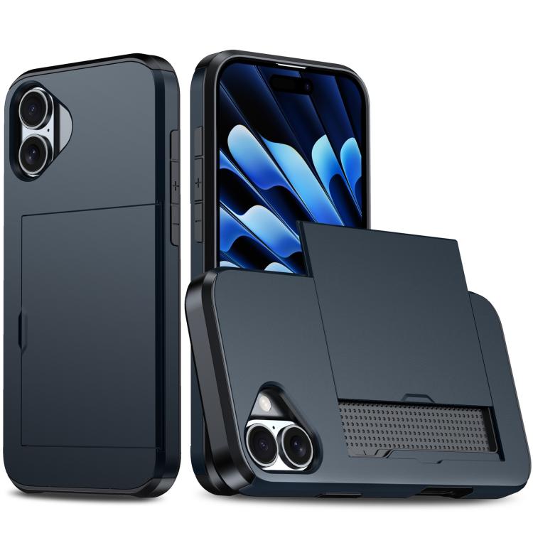 Shockproof Armor Phone Case with Card Slot, For iPhone 18, For iPhone 18 Pro, For iPhone 18 Pro Max, For iPhone 17e / 16e