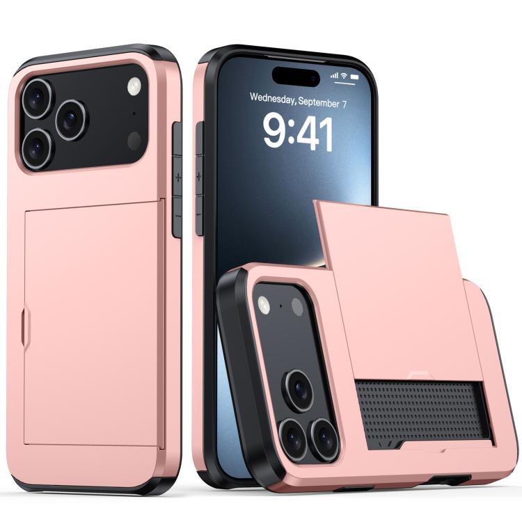 Shockproof Armor Phone Case with Card Slot, For iPhone 18, For iPhone 18 Pro, For iPhone 18 Pro Max, For iPhone 17e / 16e