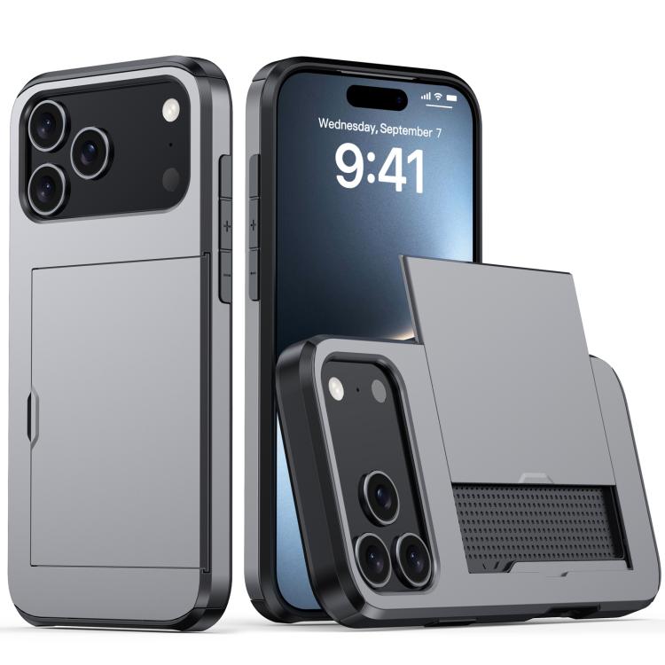 Shockproof Armor Phone Case with Card Slot, For iPhone 18, For iPhone 18 Pro, For iPhone 18 Pro Max, For iPhone 17e / 16e