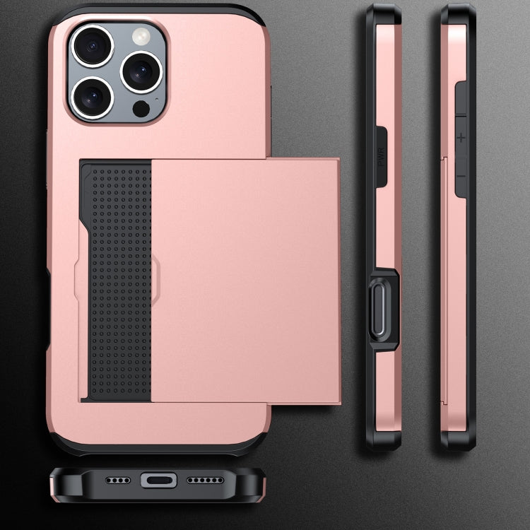 Shockproof Armor Phone Case with Card Slot, For iPhone 16 Pro Max, For iPhone 16 Pro, For iPhone 16 Plus, For iPhone 16