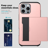 Shockproof Armor Phone Case with Card Slot, For iPhone 16 Pro Max, For iPhone 16 Pro, For iPhone 16 Plus, For iPhone 16