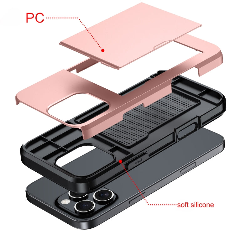 Shockproof Armor Phone Case with Card Slot, For iPhone 16 Pro Max, For iPhone 16 Pro, For iPhone 16 Plus, For iPhone 16