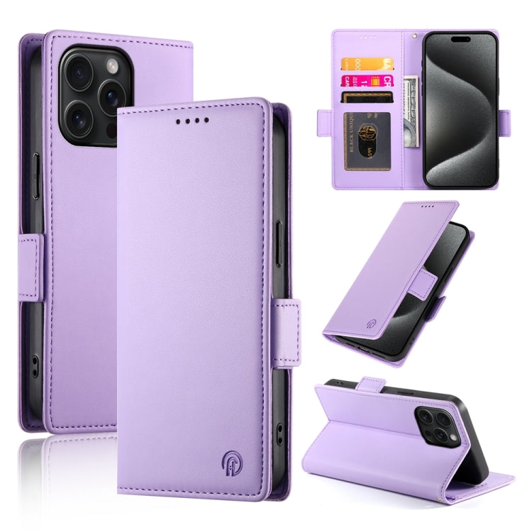 Side Buckle Magnetic Frosted Leather Phone Case, For iPhone 16 Pro, For iPhone 16 Plus, For iPhone 16, For iPhone 15 Pro Max, For iPhone 15 Pro, For iPhone 15 Plus