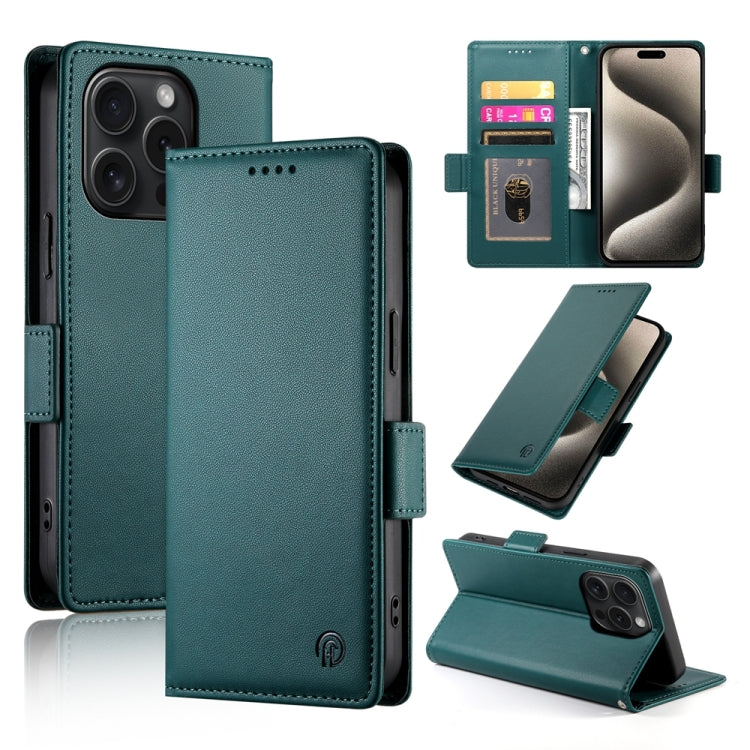 Side Buckle Magnetic Frosted Leather Phone Case, For iPhone 16 Pro, For iPhone 16 Plus, For iPhone 16, For iPhone 15 Pro Max, For iPhone 15 Pro, For iPhone 15 Plus