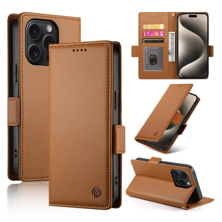 Side Buckle Magnetic Frosted Leather Phone Case, For iPhone 16 Pro, For iPhone 16 Plus, For iPhone 16, For iPhone 15 Pro Max, For iPhone 15 Pro, For iPhone 15 Plus