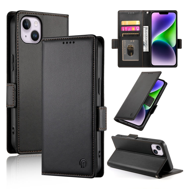 Side Buckle Magnetic Frosted Leather Phone Case, For iPhone 15, For iPhone 14 Plus, For iPhone 14, For iPhone 14 Pro, For iPhone 14 Pro Max, For iPhone SE 2022 / SE 2020 / 8