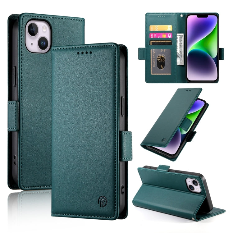 Side Buckle Magnetic Frosted Leather Phone Case, For iPhone 15, For iPhone 14 Plus, For iPhone 14, For iPhone 14 Pro, For iPhone 14 Pro Max, For iPhone SE 2022 / SE 2020 / 8