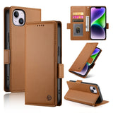 Side Buckle Magnetic Frosted Leather Phone Case, For iPhone 15, For iPhone 14 Plus, For iPhone 14, For iPhone 14 Pro, For iPhone 14 Pro Max, For iPhone SE 2022 / SE 2020 / 8