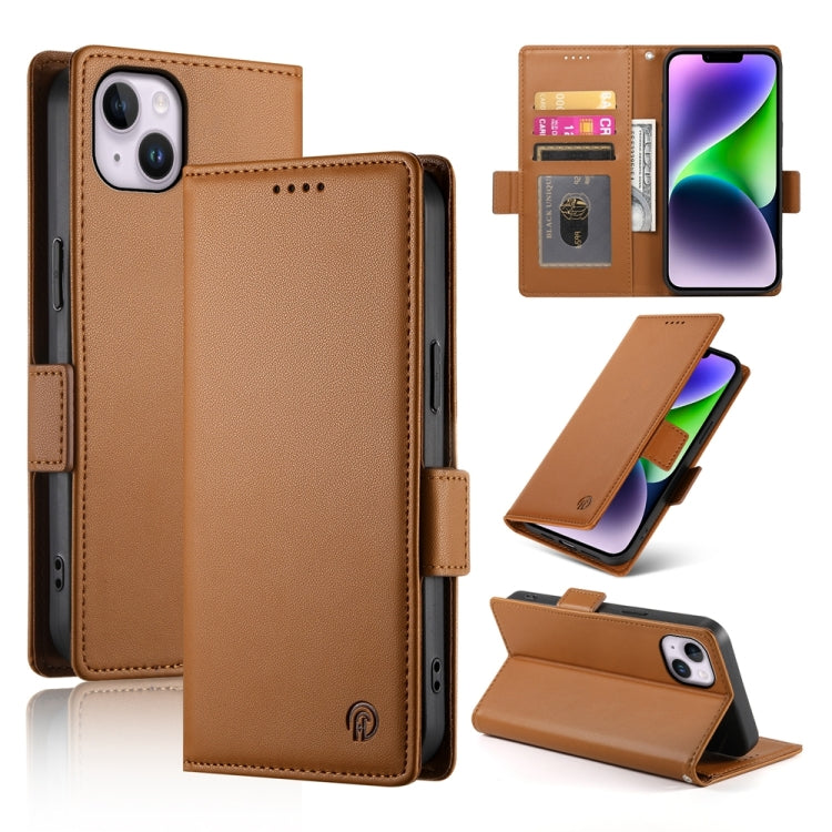 Side Buckle Magnetic Frosted Leather Phone Case, For iPhone 15, For iPhone 14 Plus, For iPhone 14, For iPhone 14 Pro, For iPhone 14 Pro Max, For iPhone SE 2022 / SE 2020 / 8