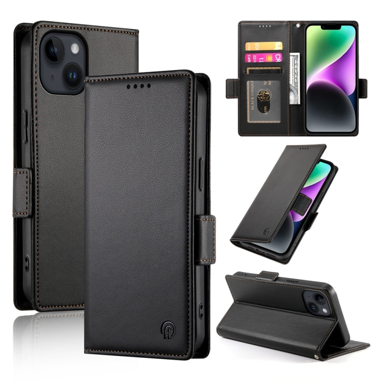 Side Buckle Magnetic Frosted Leather Phone Case, For iPhone 15, For iPhone 14 Plus, For iPhone 14, For iPhone 14 Pro, For iPhone 14 Pro Max, For iPhone SE 2022 / SE 2020 / 8