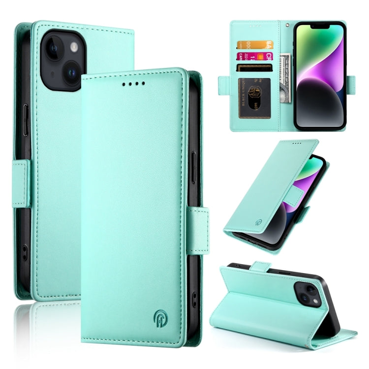 Side Buckle Magnetic Frosted Leather Phone Case, For iPhone 15, For iPhone 14 Plus, For iPhone 14, For iPhone 14 Pro, For iPhone 14 Pro Max, For iPhone SE 2022 / SE 2020 / 8