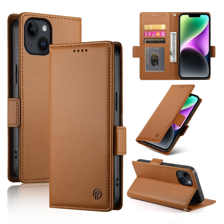 Side Buckle Magnetic Frosted Leather Phone Case, For iPhone 15, For iPhone 14 Plus, For iPhone 14, For iPhone 14 Pro, For iPhone 14 Pro Max, For iPhone SE 2022 / SE 2020 / 8