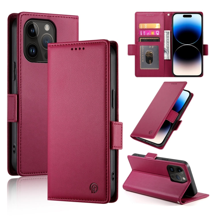 Side Buckle Magnetic Frosted Leather Phone Case, For iPhone 15, For iPhone 14 Plus, For iPhone 14, For iPhone 14 Pro, For iPhone 14 Pro Max, For iPhone SE 2022 / SE 2020 / 8