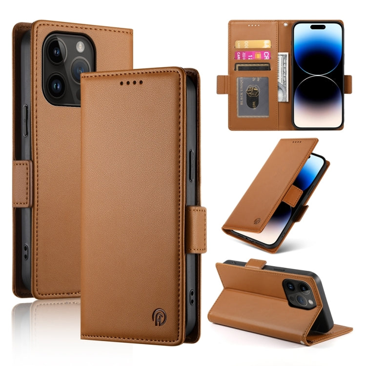 Side Buckle Magnetic Frosted Leather Phone Case, For iPhone 15, For iPhone 14 Plus, For iPhone 14, For iPhone 14 Pro, For iPhone 14 Pro Max, For iPhone SE 2022 / SE 2020 / 8