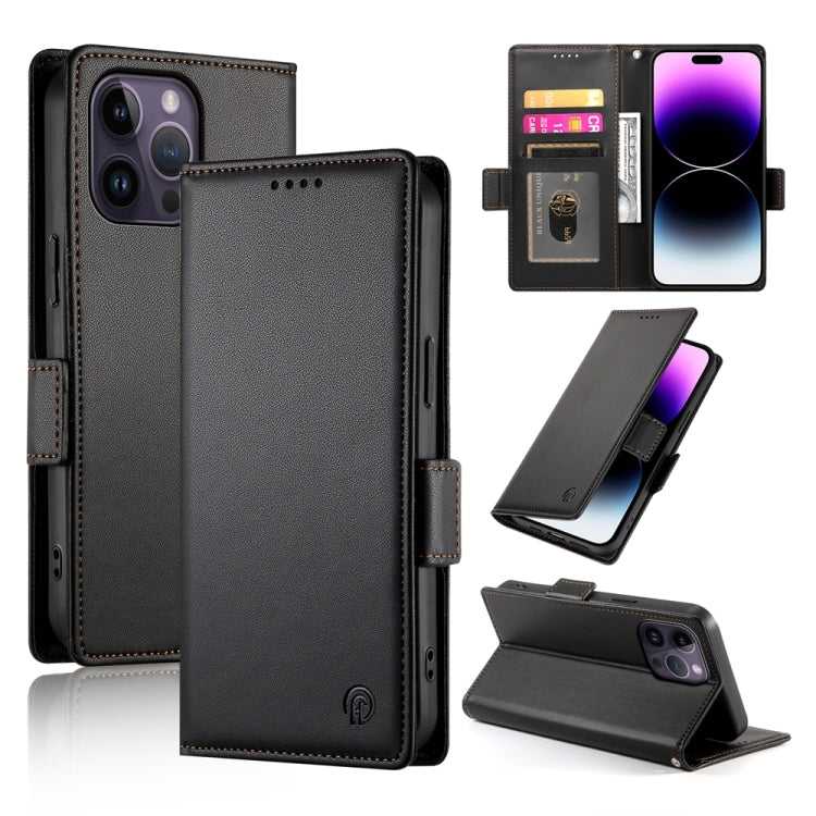Side Buckle Magnetic Frosted Leather Phone Case, For iPhone 15, For iPhone 14 Plus, For iPhone 14, For iPhone 14 Pro, For iPhone 14 Pro Max, For iPhone SE 2022 / SE 2020 / 8