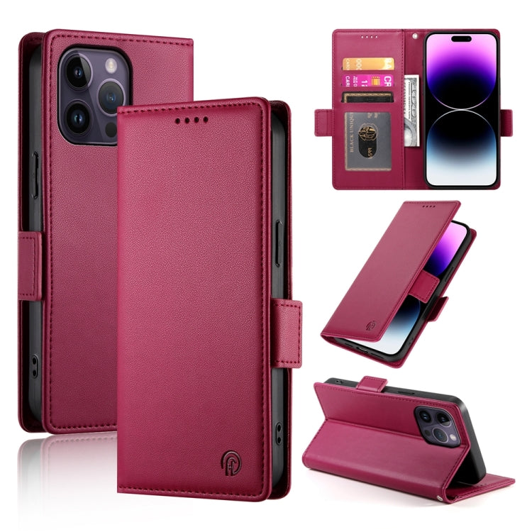 Side Buckle Magnetic Frosted Leather Phone Case, For iPhone 15, For iPhone 14 Plus, For iPhone 14, For iPhone 14 Pro, For iPhone 14 Pro Max, For iPhone SE 2022 / SE 2020 / 8