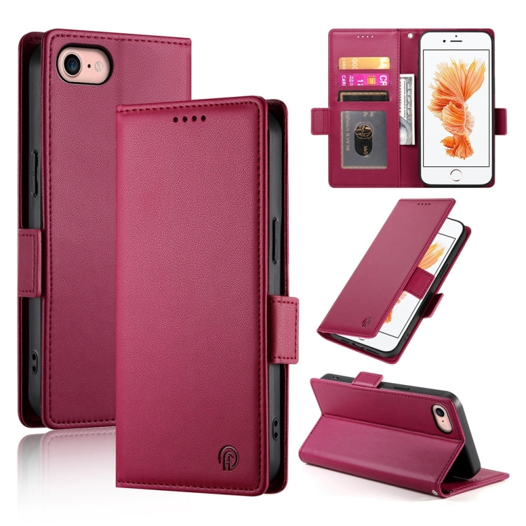 Side Buckle Magnetic Frosted Leather Phone Case, For iPhone 15, For iPhone 14 Plus, For iPhone 14, For iPhone 14 Pro, For iPhone 14 Pro Max, For iPhone SE 2022 / SE 2020 / 8