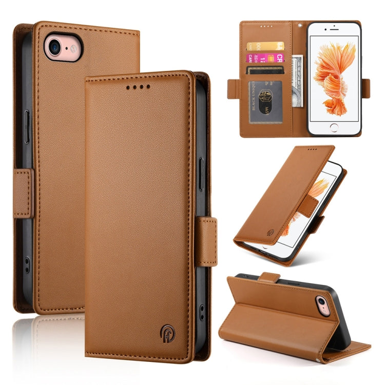Side Buckle Magnetic Frosted Leather Phone Case, For iPhone 15, For iPhone 14 Plus, For iPhone 14, For iPhone 14 Pro, For iPhone 14 Pro Max, For iPhone SE 2022 / SE 2020 / 8