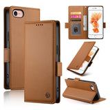 Side Buckle Magnetic Frosted Leather Phone Case, For iPhone 15, For iPhone 14 Plus, For iPhone 14, For iPhone 14 Pro, For iPhone 14 Pro Max, For iPhone SE 2022 / SE 2020 / 8