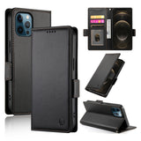Side Buckle Magnetic Frosted Leather Phone Case, For iPhone 13 Pro Max, For iPhone 13 Pro, For iPhone 13, For iPhone 13 mini, For iPhone 12 / 12 Pro, For iPhone 12 Pro Max