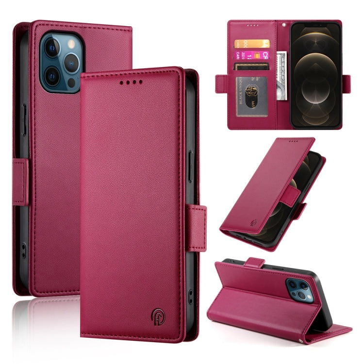 Side Buckle Magnetic Frosted Leather Phone Case, For iPhone 13 Pro Max, For iPhone 13 Pro, For iPhone 13, For iPhone 13 mini, For iPhone 12 / 12 Pro, For iPhone 12 Pro Max