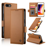 Side Buckle Magnetic Frosted Leather Phone Case, For iPhone XS Max, For iPhone 8 Plus / 7 Plus
