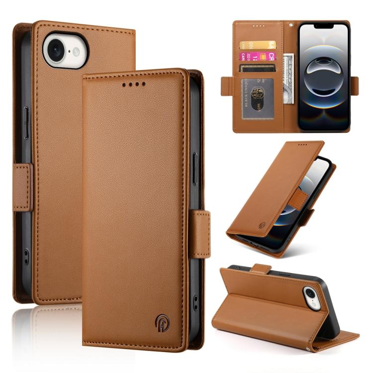Side Buckle Magnetic Frosted Leather Phone Case, For iPhone 17e / 16e, For iPhone 17 Pro Max, For iPhone 17 Pro, For iPhone 17, For iPhone Air, For iPhone 16 Pro Max