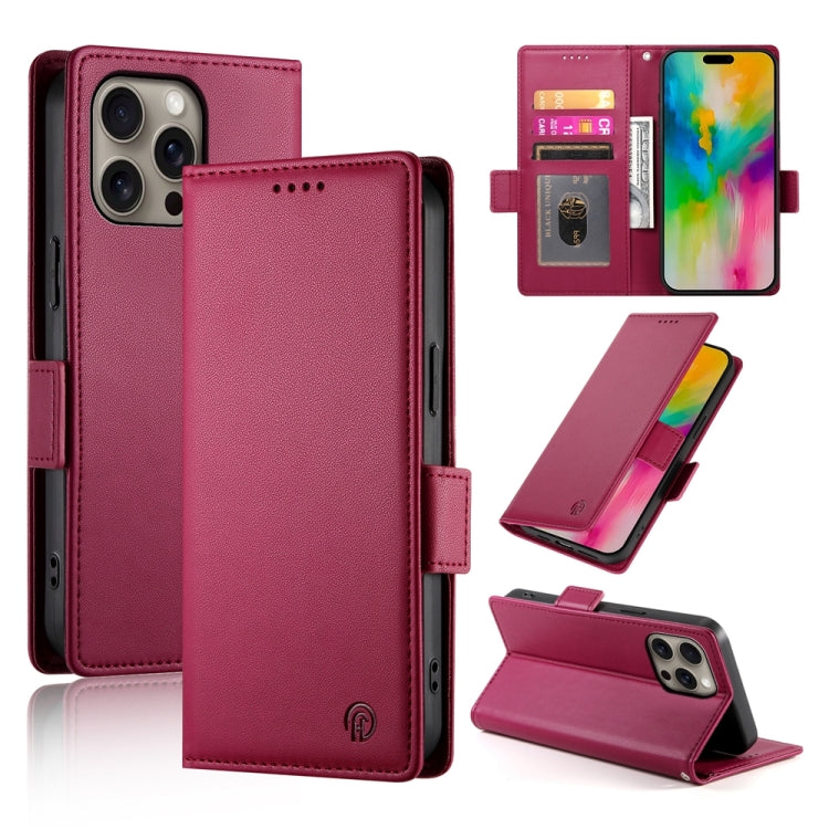Side Buckle Magnetic Frosted Leather Phone Case, For iPhone 17e / 16e, For iPhone 17 Pro Max, For iPhone 17 Pro, For iPhone 17, For iPhone Air, For iPhone 16 Pro Max
