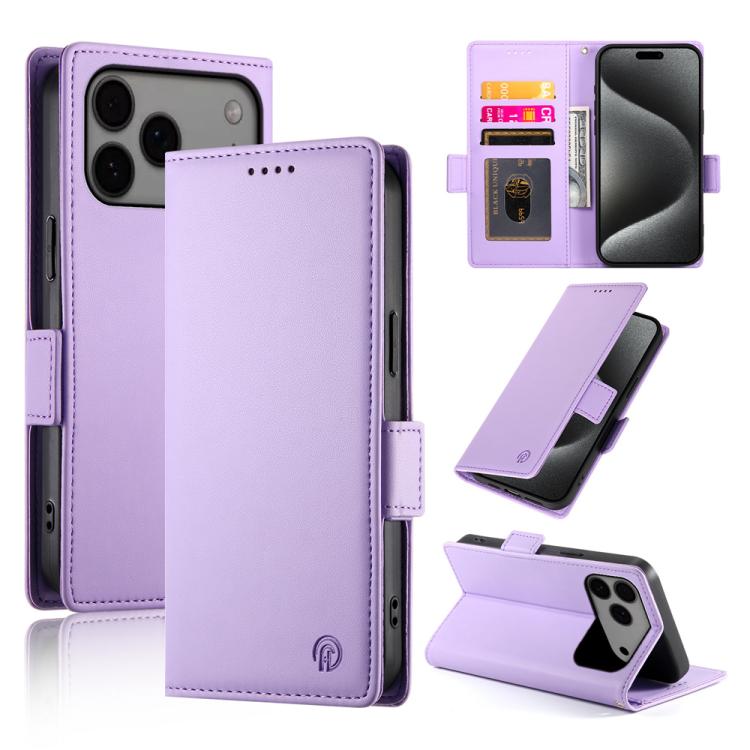 Side Buckle Magnetic Frosted Leather Phone Case, For iPhone 17e / 16e, For iPhone 17 Pro Max, For iPhone 17 Pro, For iPhone 17, For iPhone Air, For iPhone 16 Pro Max