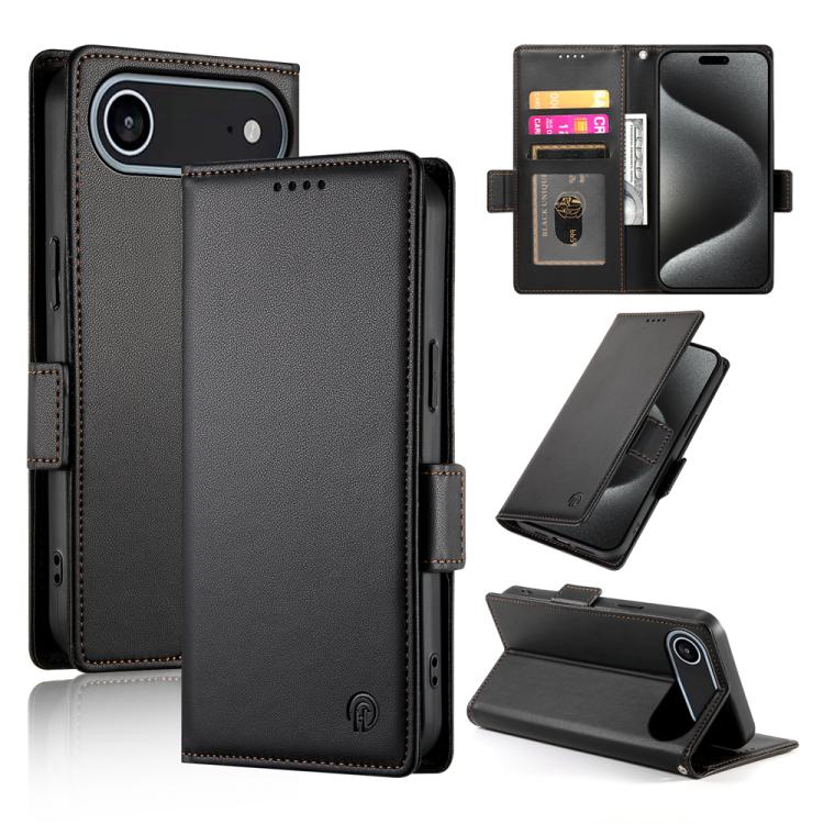 Side Buckle Magnetic Frosted Leather Phone Case, For iPhone 17e / 16e, For iPhone 17 Pro Max, For iPhone 17 Pro, For iPhone 17, For iPhone Air, For iPhone 16 Pro Max
