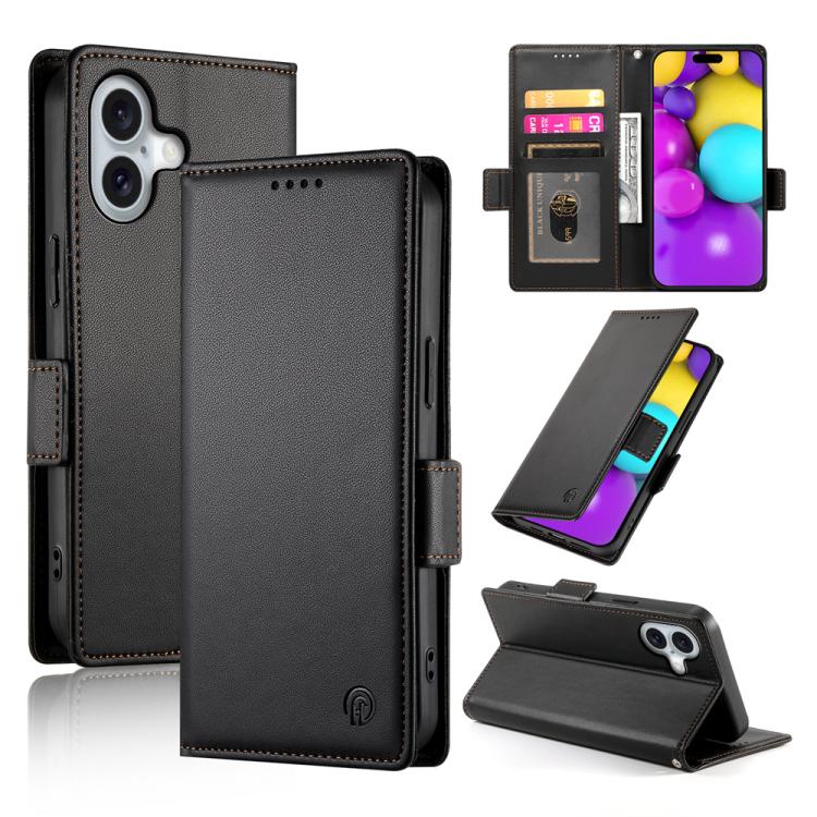 Side Buckle Magnetic Frosted Leather Phone Case, For iPhone 17e / 16e, For iPhone 17 Pro Max, For iPhone 17 Pro, For iPhone 17, For iPhone Air, For iPhone 16 Pro Max