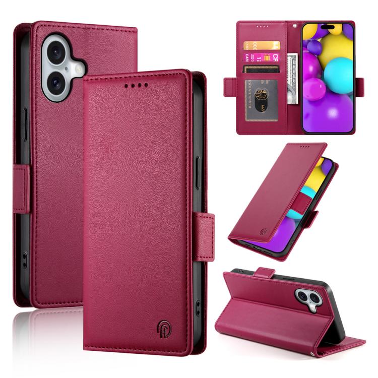 Side Buckle Magnetic Frosted Leather Phone Case, For iPhone 17e / 16e, For iPhone 17 Pro Max, For iPhone 17 Pro, For iPhone 17, For iPhone Air, For iPhone 16 Pro Max