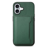 Calf Texture Card Bag Design Full Coverage Phone Case, For iPhone 17 Pro Max, For iPhone 17 Pro, For iPhone 17, For iPhone Air, For iPhone 16 Pro Max, For iPhone 16 Pro, For iPhone 16 Plus, For iPhone 16