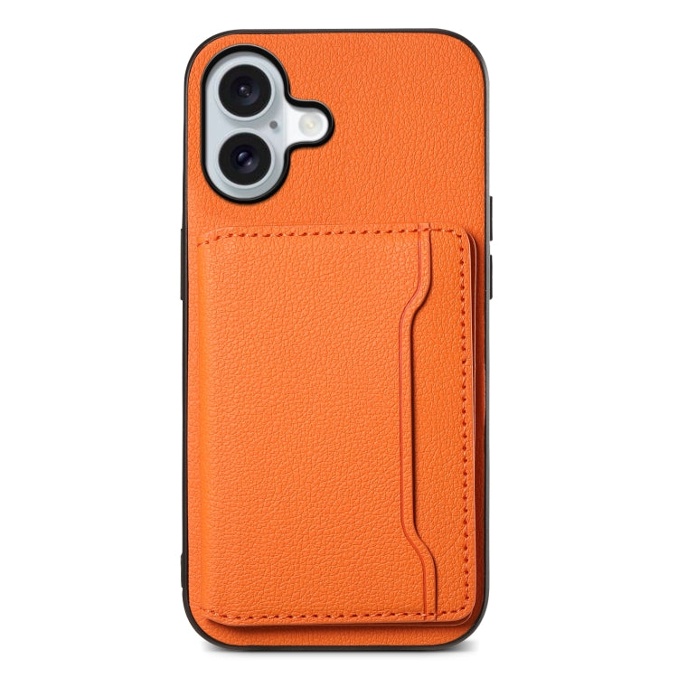 Calf Texture Card Bag Design Full Coverage Phone Case, For iPhone 17 Pro Max, For iPhone 17 Pro, For iPhone 17, For iPhone Air, For iPhone 16 Pro Max, For iPhone 16 Pro, For iPhone 16 Plus, For iPhone 16