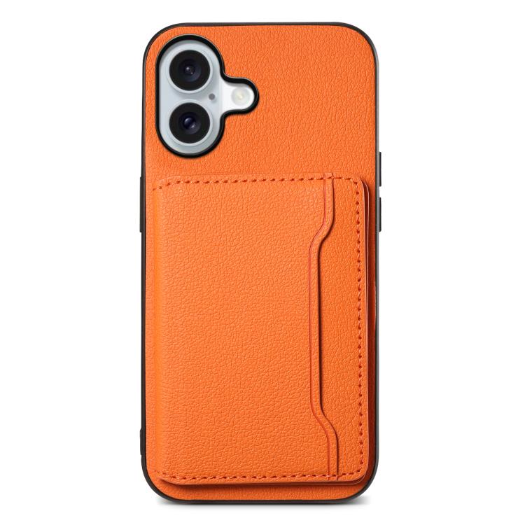 Calf Texture Card Bag Design Full Coverage Phone Case, For iPhone 17 Pro Max, For iPhone 17 Pro, For iPhone 17, For iPhone Air, For iPhone 16 Pro Max, For iPhone 16 Pro, For iPhone 16 Plus, For iPhone 16