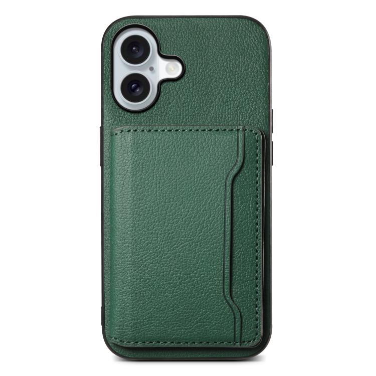 Calf Texture Card Bag Design Full Coverage Phone Case, For iPhone 17 Pro Max, For iPhone 17 Pro, For iPhone 17, For iPhone Air, For iPhone 16 Pro Max, For iPhone 16 Pro, For iPhone 16 Plus, For iPhone 16