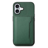 Calf Texture Card Bag Design Full Coverage Phone Case, For iPhone 17 Pro Max, For iPhone 17 Pro, For iPhone 17, For iPhone Air, For iPhone 16 Pro Max, For iPhone 16 Pro, For iPhone 16 Plus, For iPhone 16