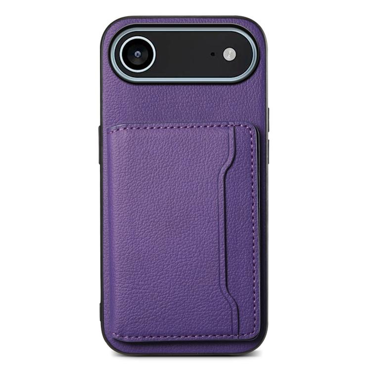 Calf Texture Card Bag Design Full Coverage Phone Case, For iPhone 17 Pro Max, For iPhone 17 Pro, For iPhone 17, For iPhone Air, For iPhone 16 Pro Max, For iPhone 16 Pro, For iPhone 16 Plus, For iPhone 16