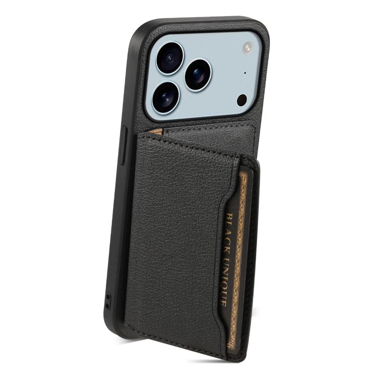 Calf Texture Card Bag Design Full Coverage Phone Case, For iPhone 17 Pro Max, For iPhone 17 Pro, For iPhone 17, For iPhone Air, For iPhone 16 Pro Max, For iPhone 16 Pro, For iPhone 16 Plus, For iPhone 16