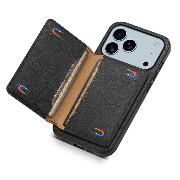 Calf Texture Card Bag Design Full Coverage Phone Case, For iPhone 17 Pro Max, For iPhone 17 Pro, For iPhone 17, For iPhone Air, For iPhone 16 Pro Max, For iPhone 16 Pro, For iPhone 16 Plus, For iPhone 16