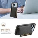 Calf Texture Card Bag Design Full Coverage Phone Case, For iPhone 17 Pro Max, For iPhone 17 Pro, For iPhone 17, For iPhone Air, For iPhone 16 Pro Max, For iPhone 16 Pro, For iPhone 16 Plus, For iPhone 16
