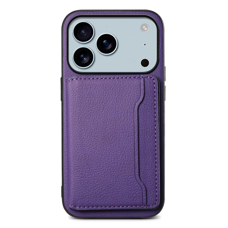 Calf Texture Card Bag Design Full Coverage Phone Case, For iPhone 17 Pro Max, For iPhone 17 Pro, For iPhone 17, For iPhone Air, For iPhone 16 Pro Max, For iPhone 16 Pro, For iPhone 16 Plus, For iPhone 16