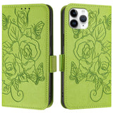 Embossed Rose RFID Anti-theft Leather Phone Case, For iPhone 11 Pro Max, For iPhone 11, For iPhone 11 Pro, For iPhone XS / X, For iPhone XR, For iPhone XS Max, For iPhone 8 Plus / 7 Plus