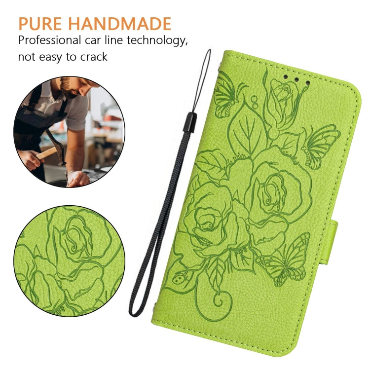 Embossed Rose RFID Anti-theft Leather Phone Case, For iPhone 16, For iPhone 15 Pro Max, For iPhone 15 Pro, For iPhone 15 Plus, For iPhone 15, For iPhone 14 Plus, For iPhone 14 / 13, For iPhone 14 Pro