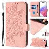 Embossed Rose RFID Anti-theft Leather Phone Case, For iPhone 11 Pro Max, For iPhone 11, For iPhone 11 Pro, For iPhone XS / X, For iPhone XR, For iPhone XS Max, For iPhone 8 Plus / 7 Plus