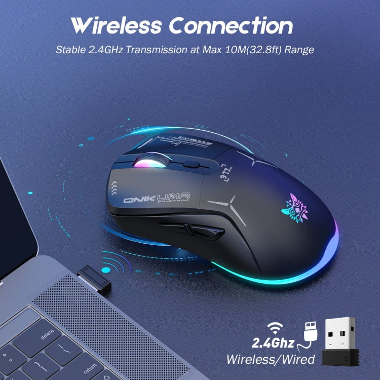 ONIKUMA CW917 RGB 4800DPI Dual Mode Wired + 2.4GHz Wireless Mouse, CW917 (Black), CW917 (White)