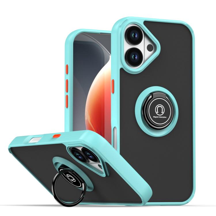 Q Shadow 1 Series TPU + PC Phone Case with Ring, For iPhone 17e / 16e, For iPhone 17 Pro Max, For iPhone 17 Pro, For iPhone 17, For iPhone Air, For iPhone 16 Pro Max