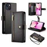 Nine Card-slot Zipper Wallet Bag Leather Phone Case, For iPhone 14 Pro Max, For iPhone 13 Pro Max, For iPhone 13 Pro, For iPhone 13, For iPhone 13 mini, For iPhone 12 / 12 Pro, For iPhone 12 Pro Max, For iPhone 12 mini