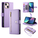 Nine Card-slot Zipper Wallet Bag Leather Phone Case, For iPhone 14 Pro Max, For iPhone 13 Pro Max, For iPhone 13 Pro, For iPhone 13, For iPhone 13 mini, For iPhone 12 / 12 Pro, For iPhone 12 Pro Max, For iPhone 12 mini